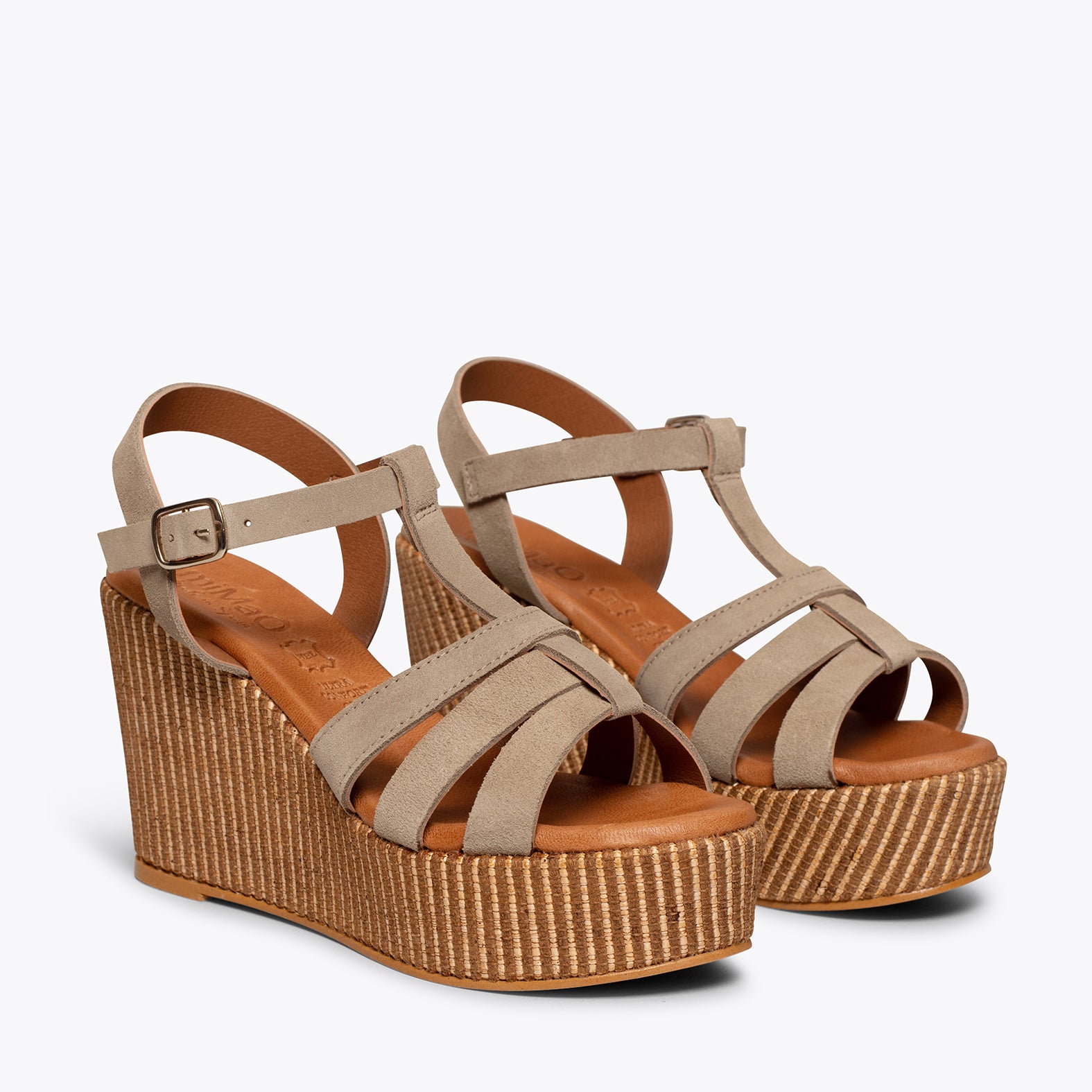 sandalias taupe mujer