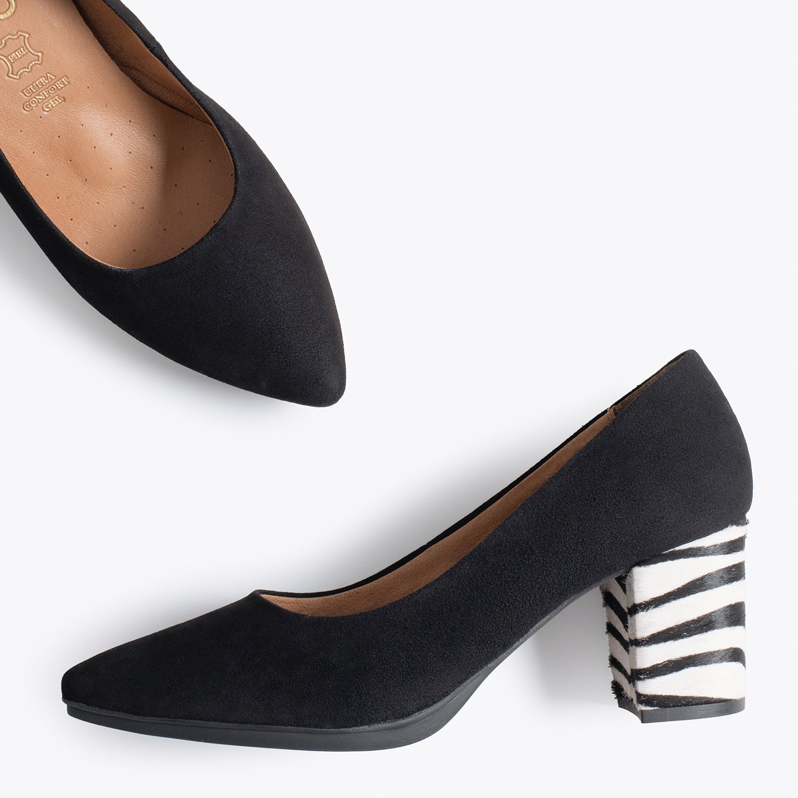 URBAN S WILD - Zapatos negros de tacón Animal Print CEBRA - miMaO ®