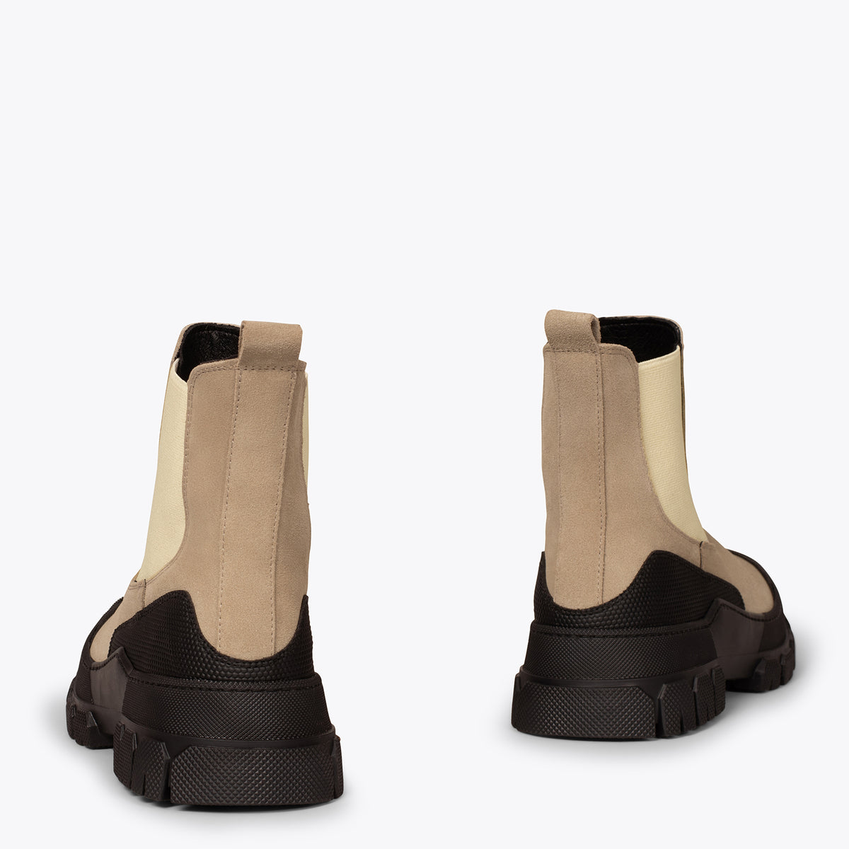 BROOKLYN - Botines track BEIGE con puntera de goma