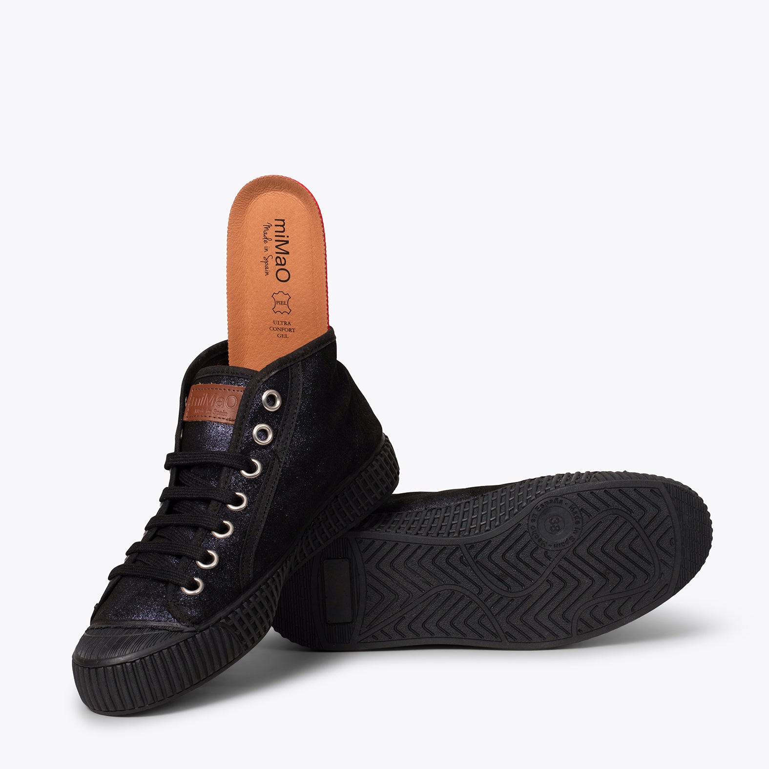 JUMP - Zapatilla deportiva piel metalizada AZUL