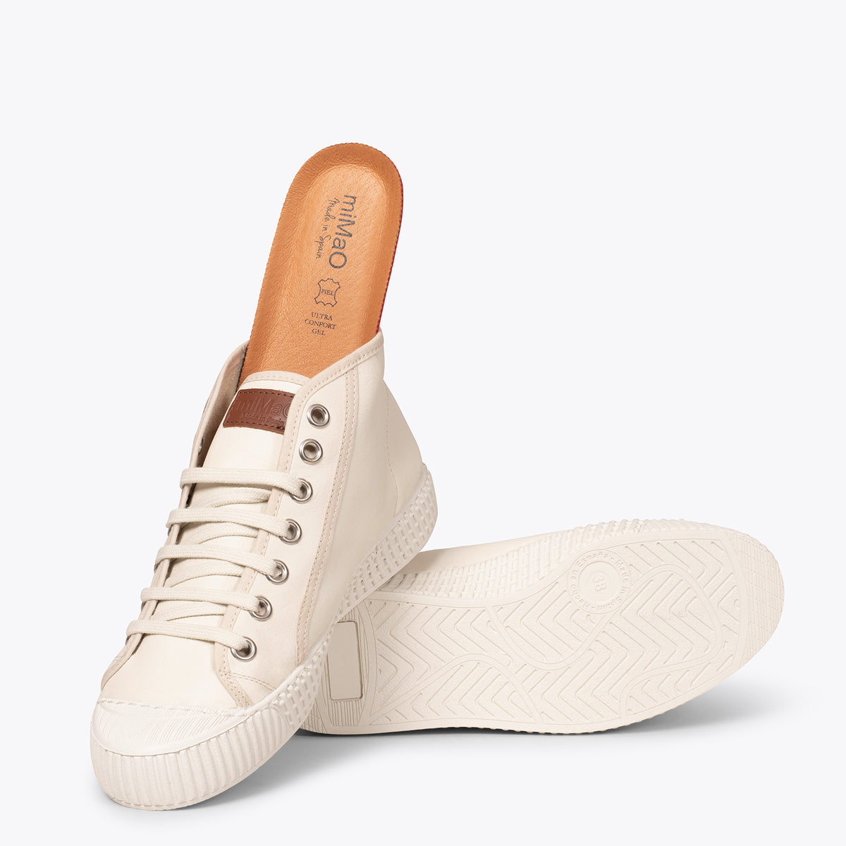 JUMP Zapatilla deportiva de piel de napa BLANCA