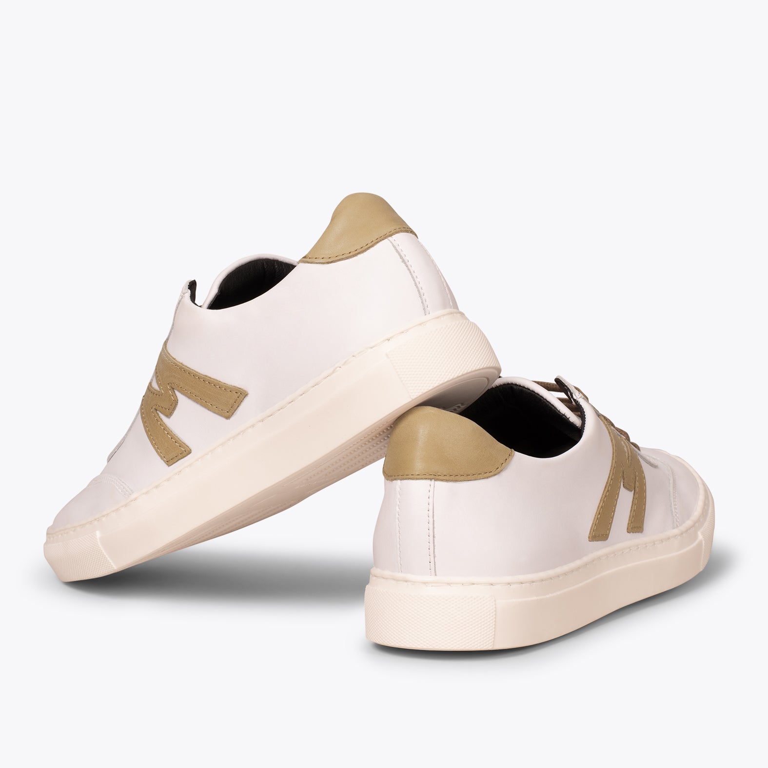 MONACO - Baskets casual pour hommes avec logo BEIGE