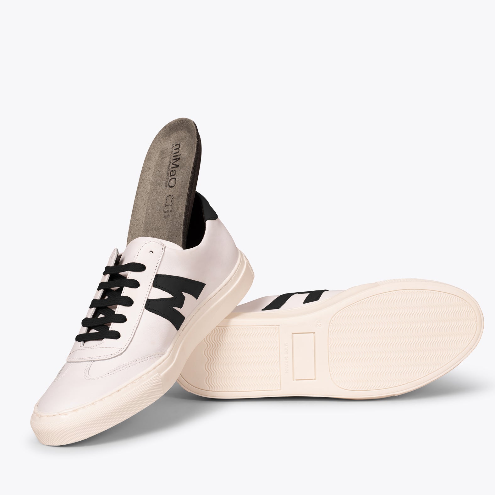 MÓNACO Zapatillas casual de hombre con logo en NEGRO