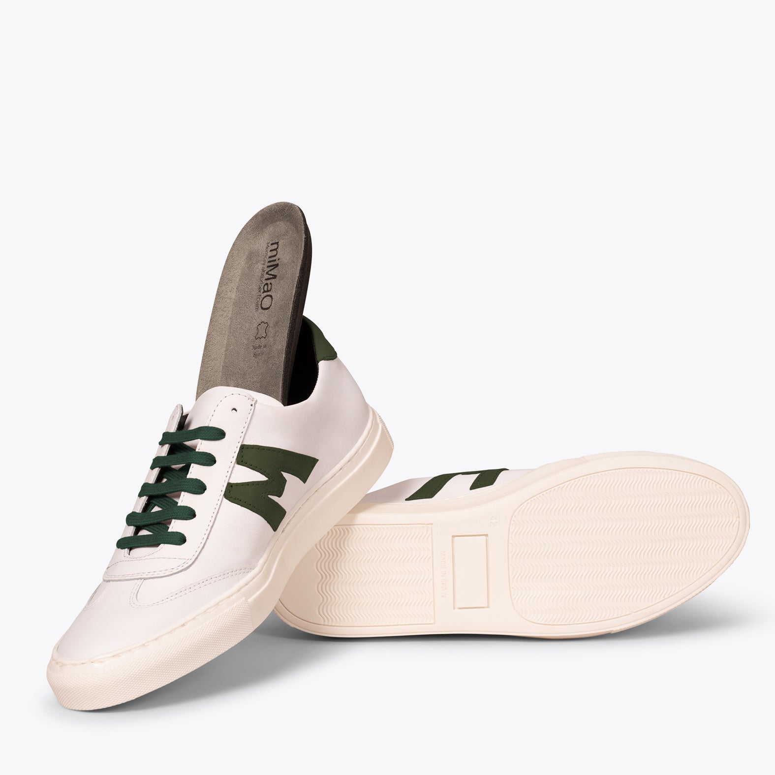 MÓNACO Zapatillas casual de hombre con logo en VERDE