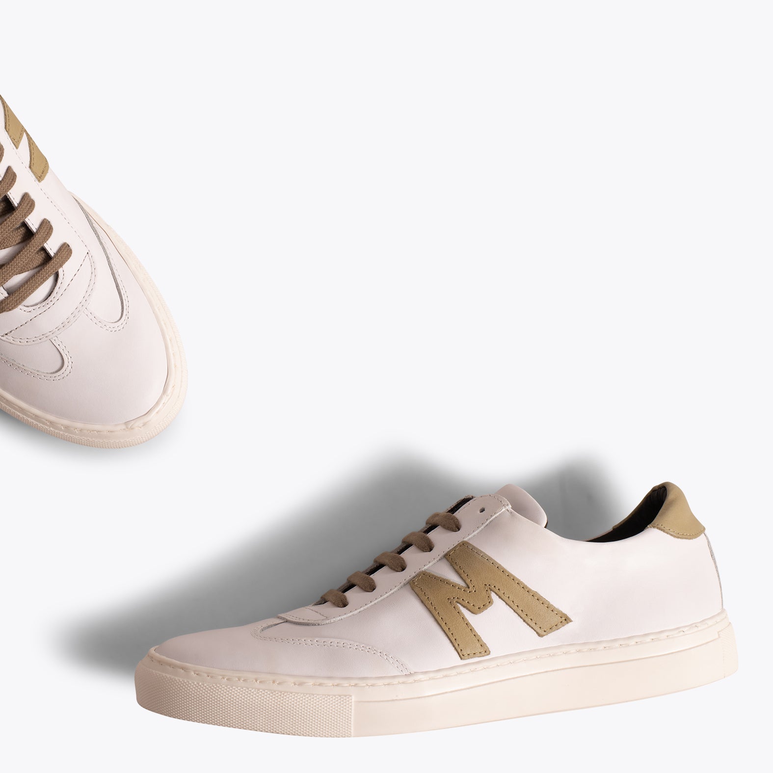 MONACO - Baskets casual pour hommes avec logo BEIGE