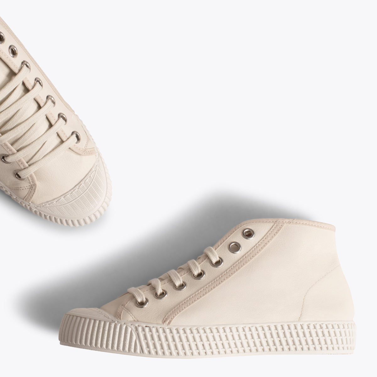 JUMP Zapatilla deportiva de piel de napa BLANCA