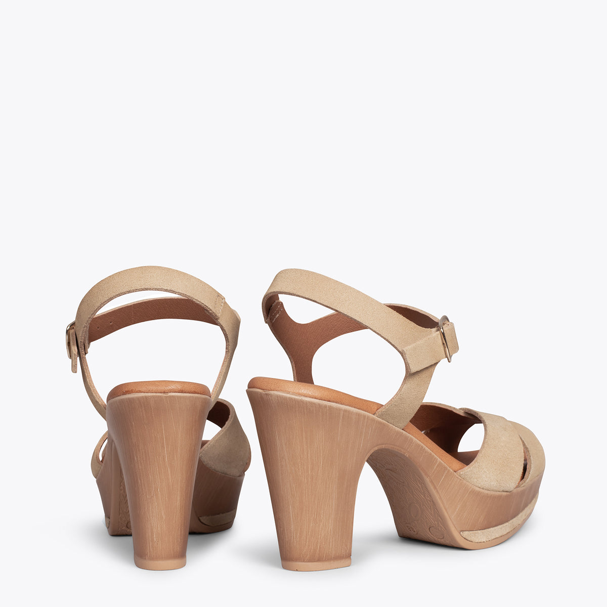 MYKONOS – BEIGE high heel sandals with platform