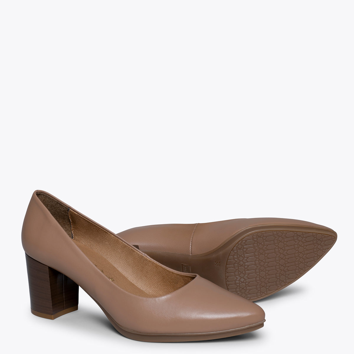 URBAN S SALON Zapatos TAUPE con tacón madera