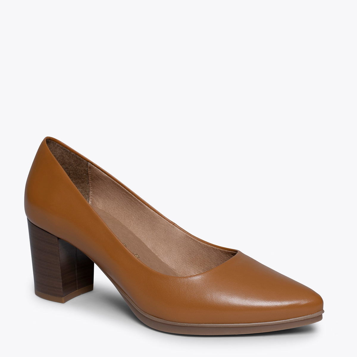 URBAN S SALON - Zapatos CAMEL con tacón madera