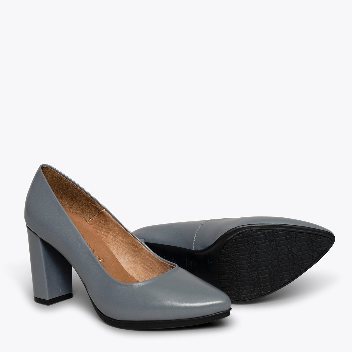 URBAN SALON - Zapatos GRISES de piel y tacón alto