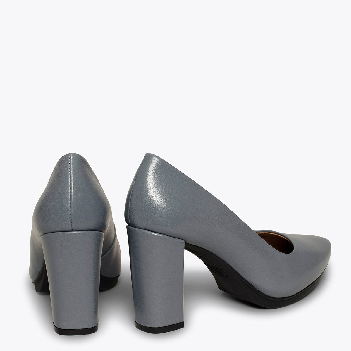 URBAN SALON - Zapatos GRISES de piel y tacón alto