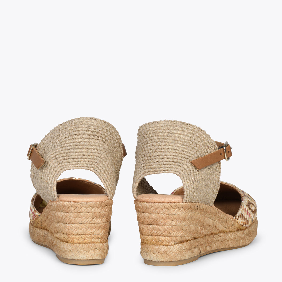 JAVEA – Cuñas de esparto y rafia BEIGE