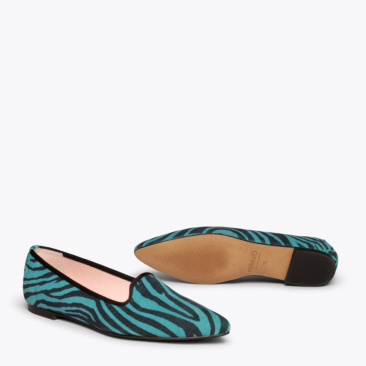 SLIPPER - Zapatos planos Animal Print TURQUESA