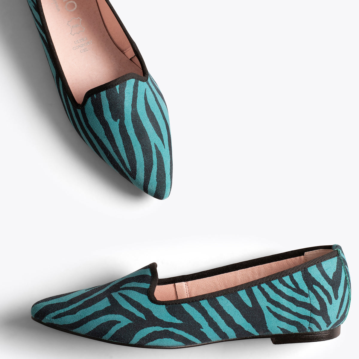 SLIPPER - Zapatos planos Animal Print TURQUESA