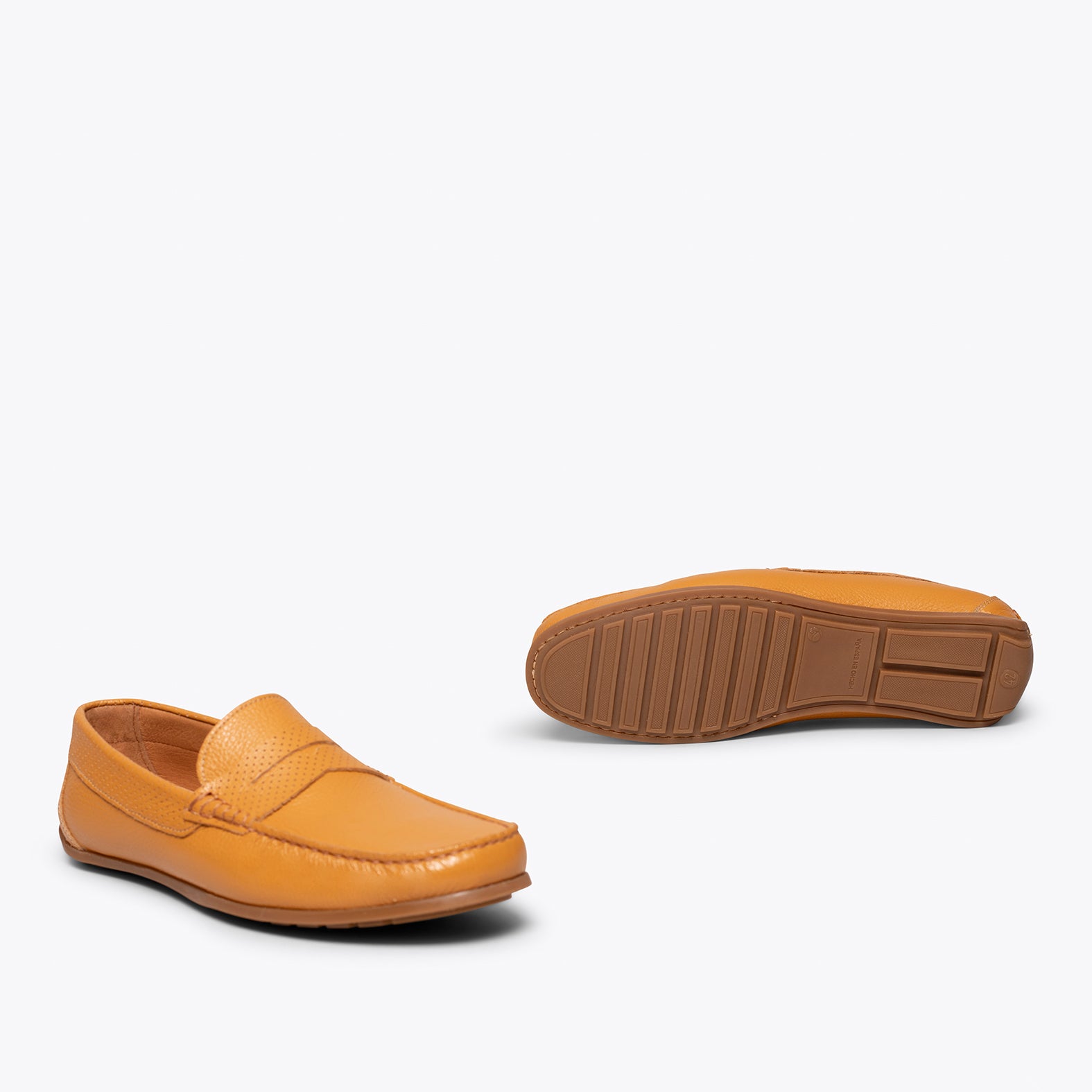 MOCCASIN – ORANGE nappa leather loafer for men