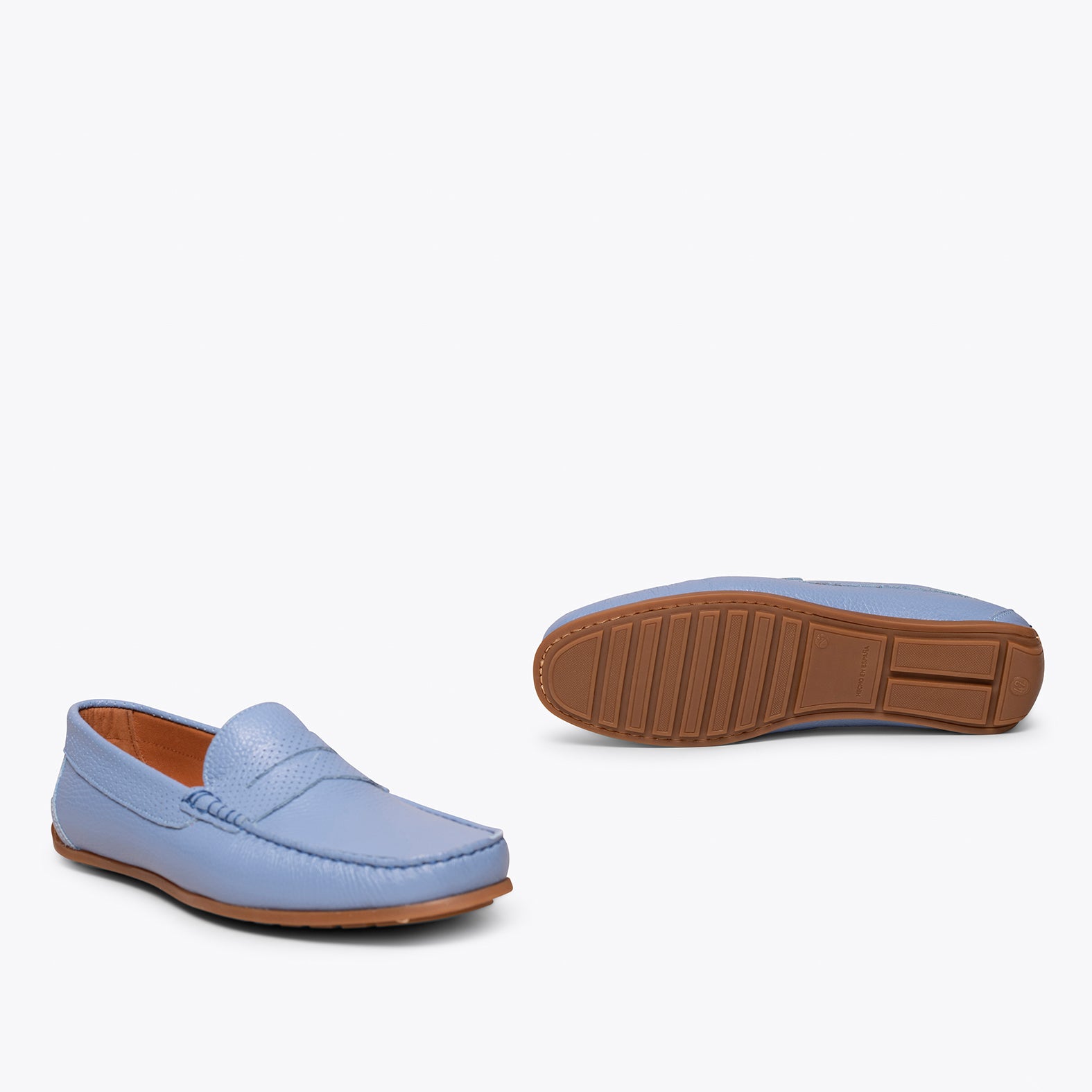MOCCASIN – BLUE nappa leather loafer for men