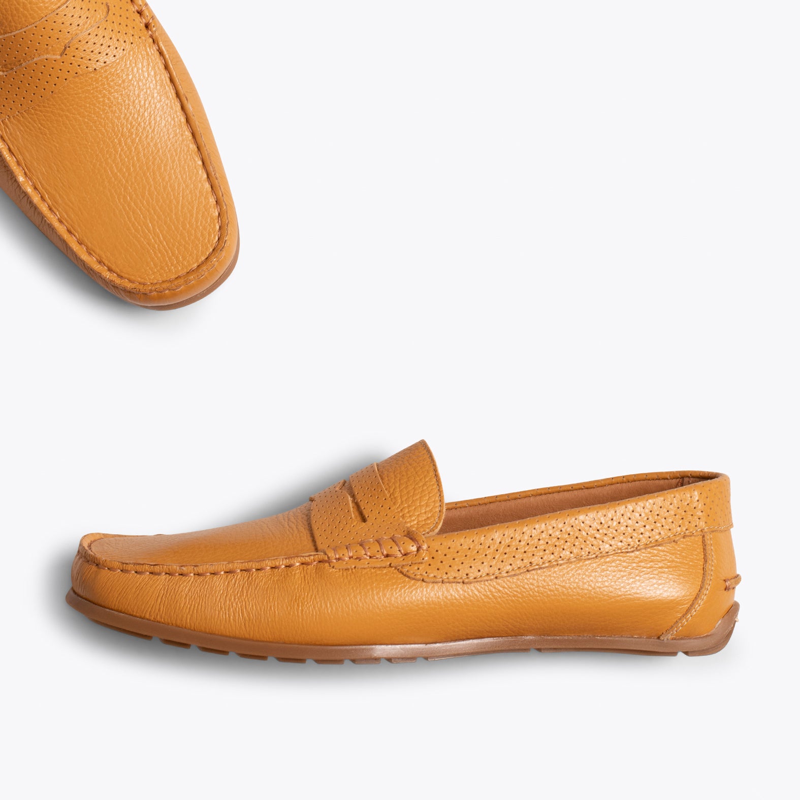 MOCCASIN – ORANGE nappa leather loafer for men