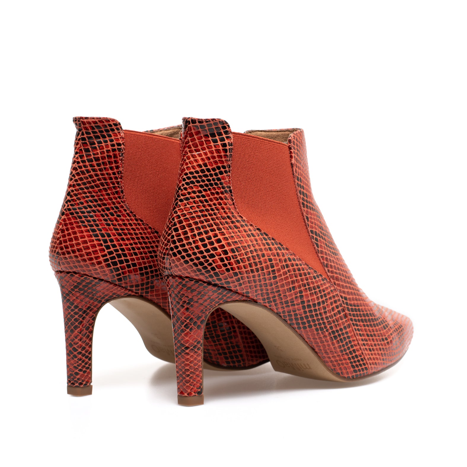 SAUVAGE Botín animal print tacón ROJO