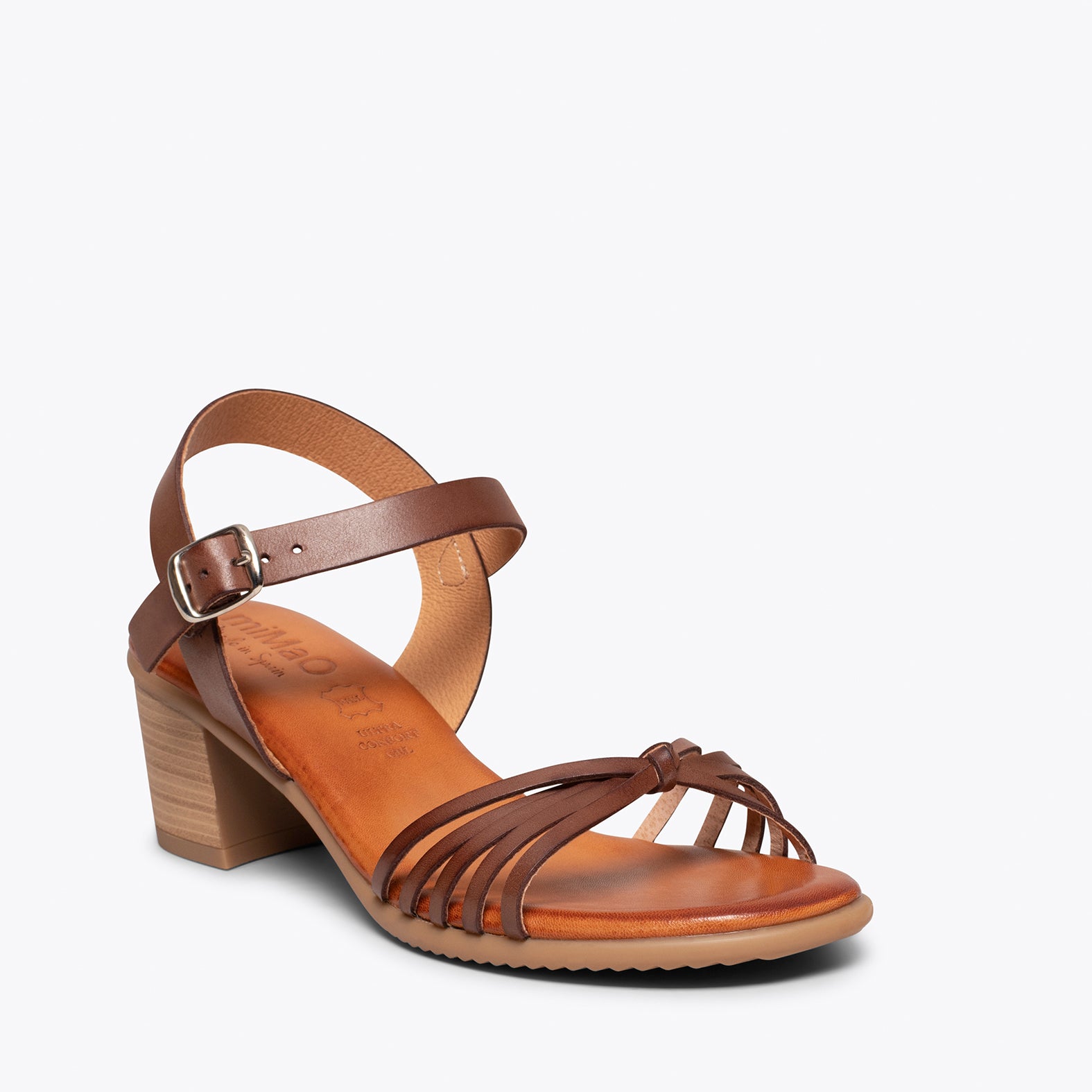 LOTO – BROWN sandals with comfortable block heel
