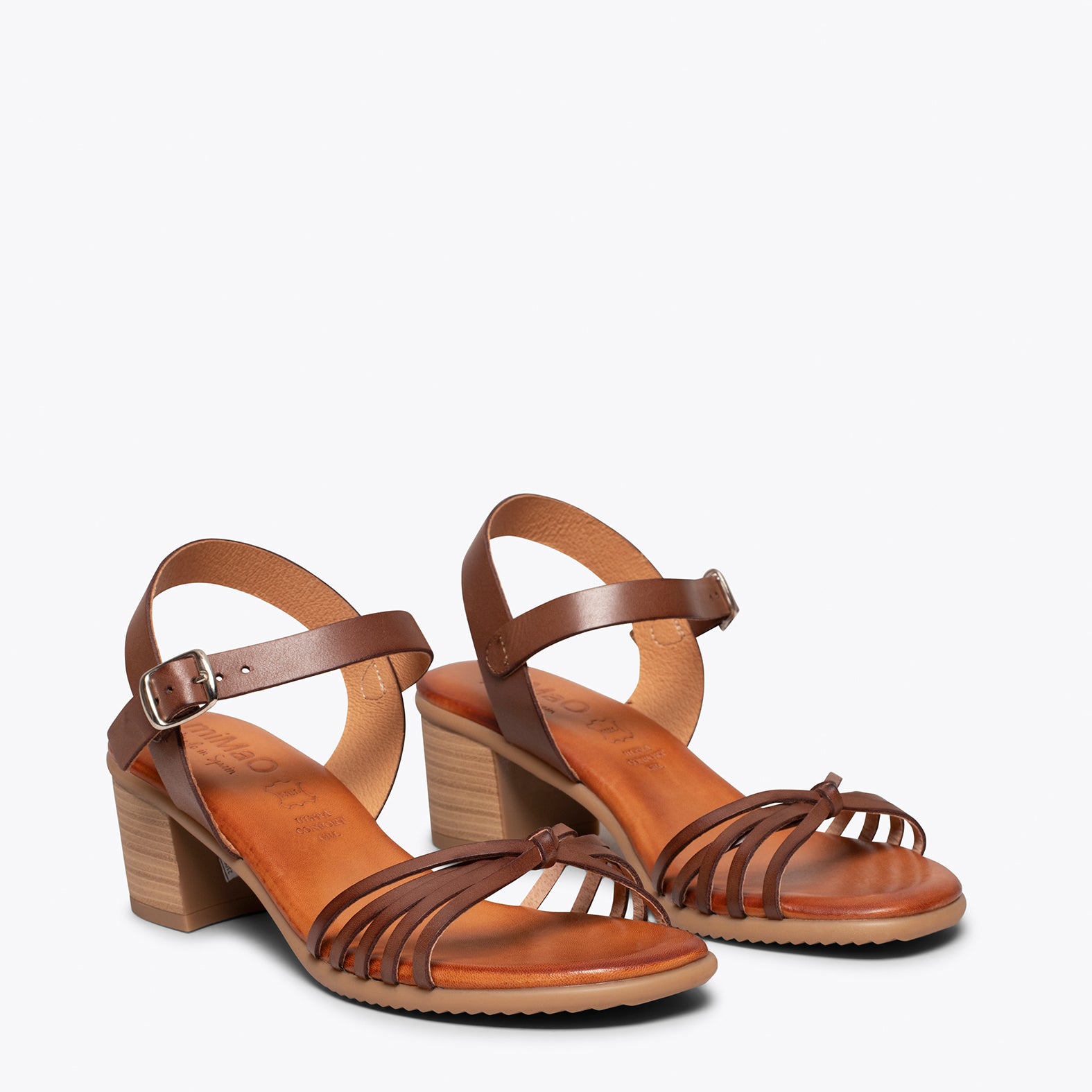 LOTO – BROWN sandals with comfortable block heel