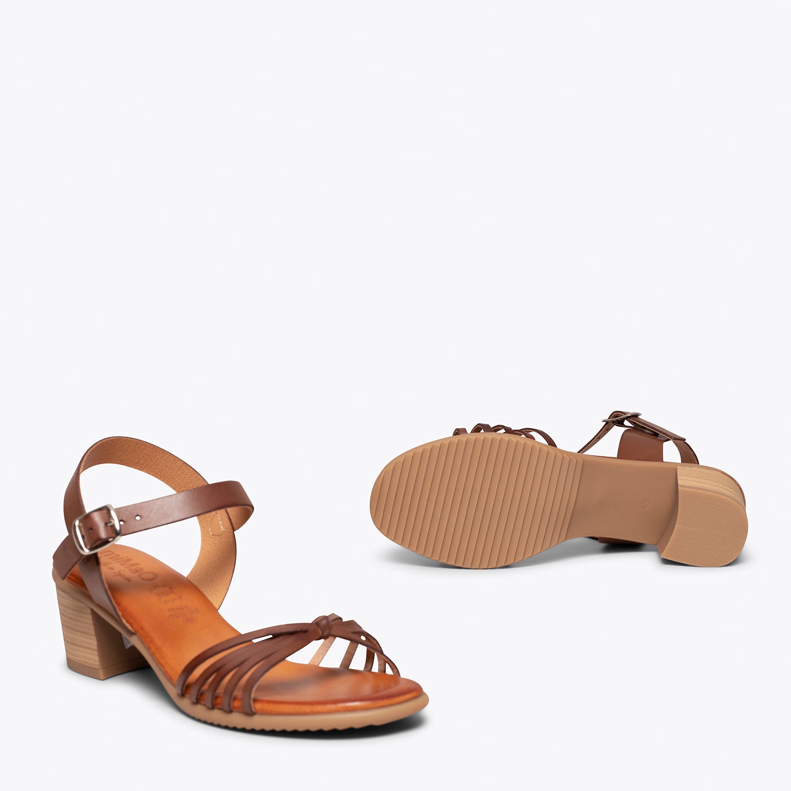 LOTO – BROWN sandals with comfortable block heel