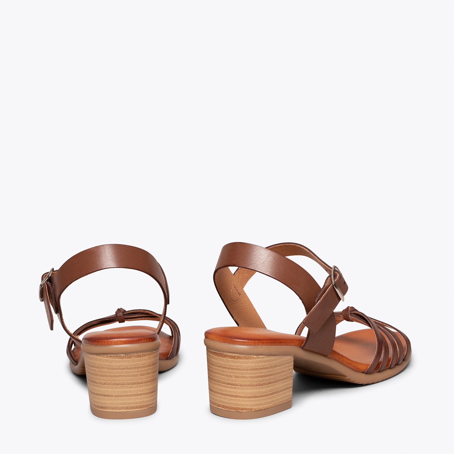 LOTO – BROWN sandals with comfortable block heel