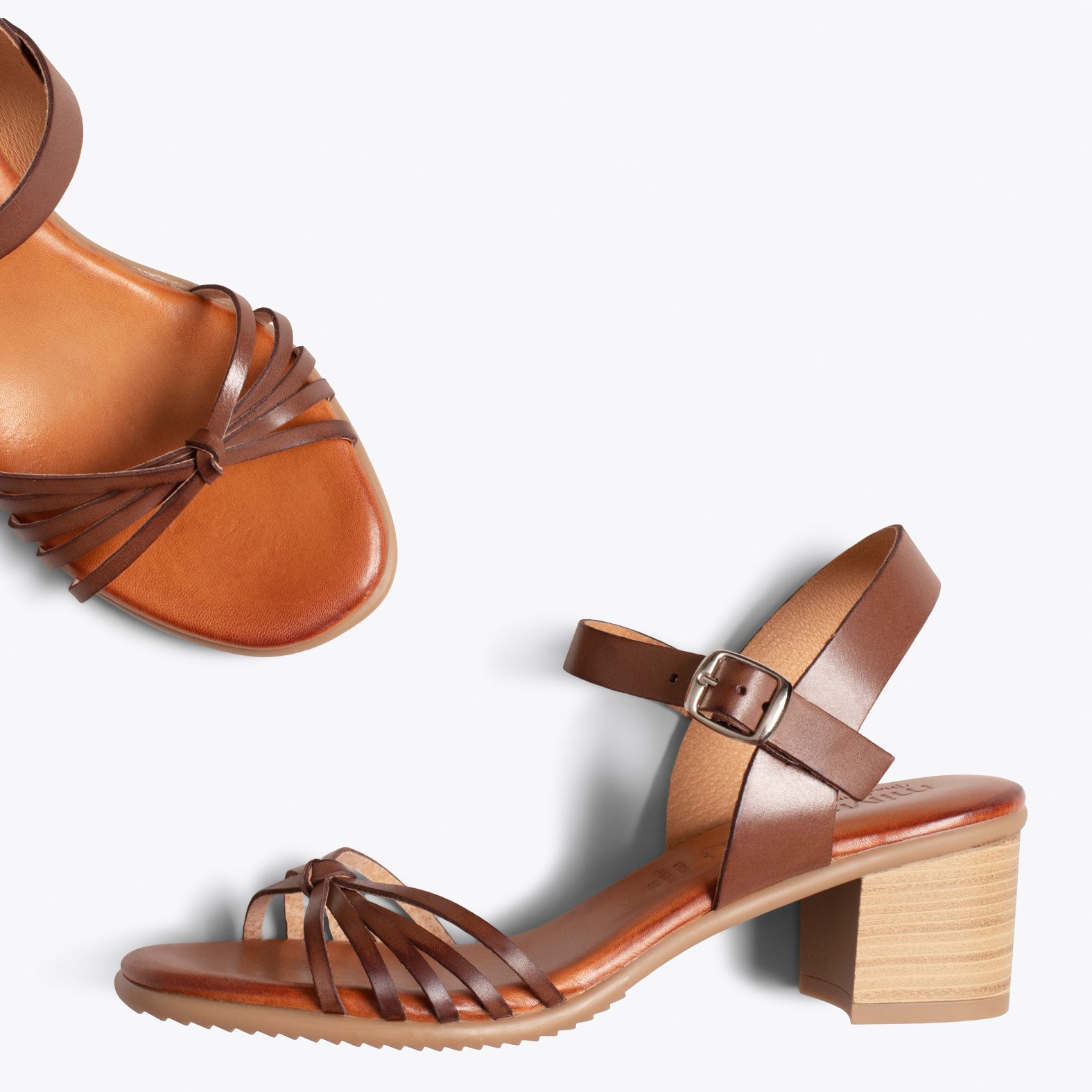 LOTO – BROWN sandals with comfortable block heel