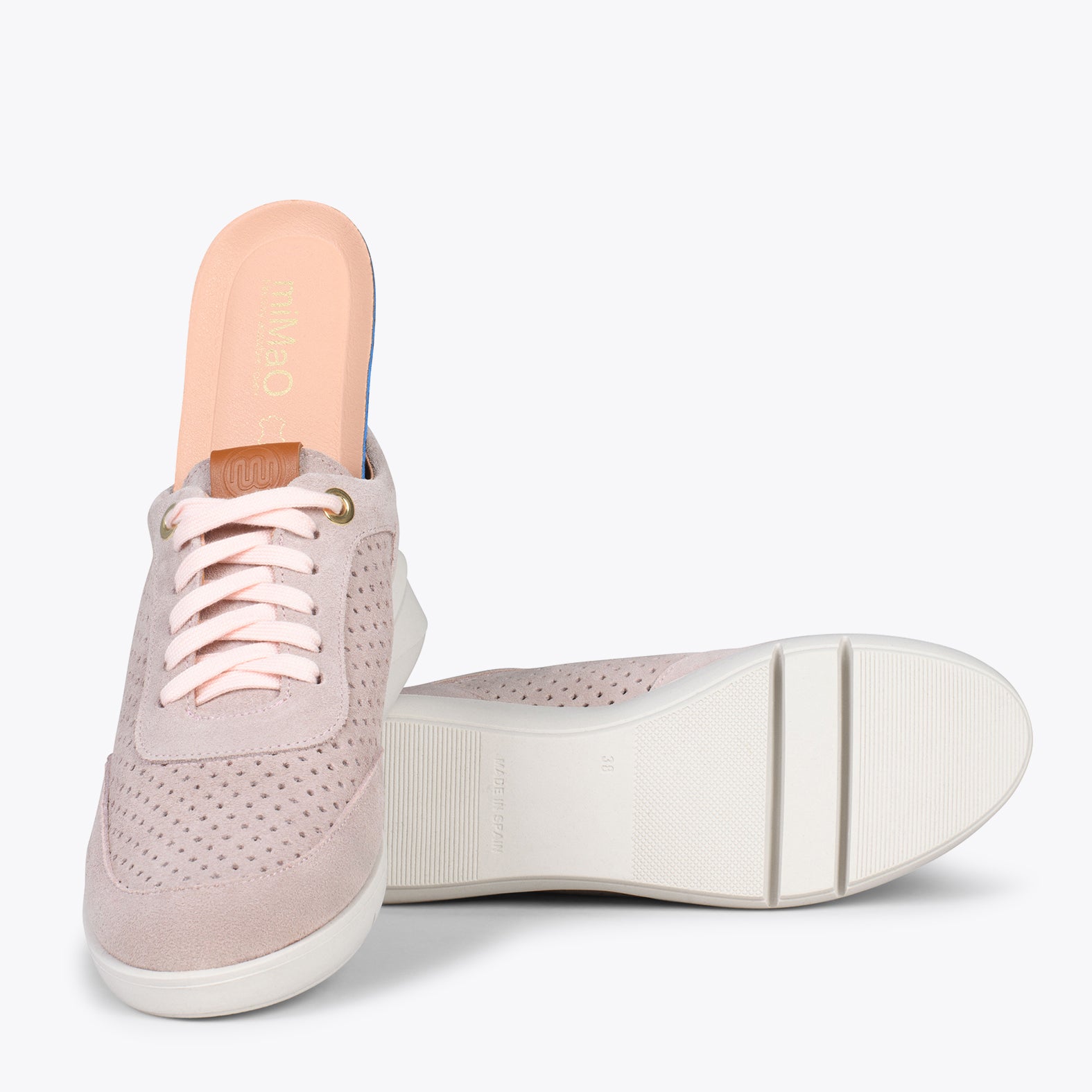 SPORT BLUCHER – NUDE sneakers with wedge
