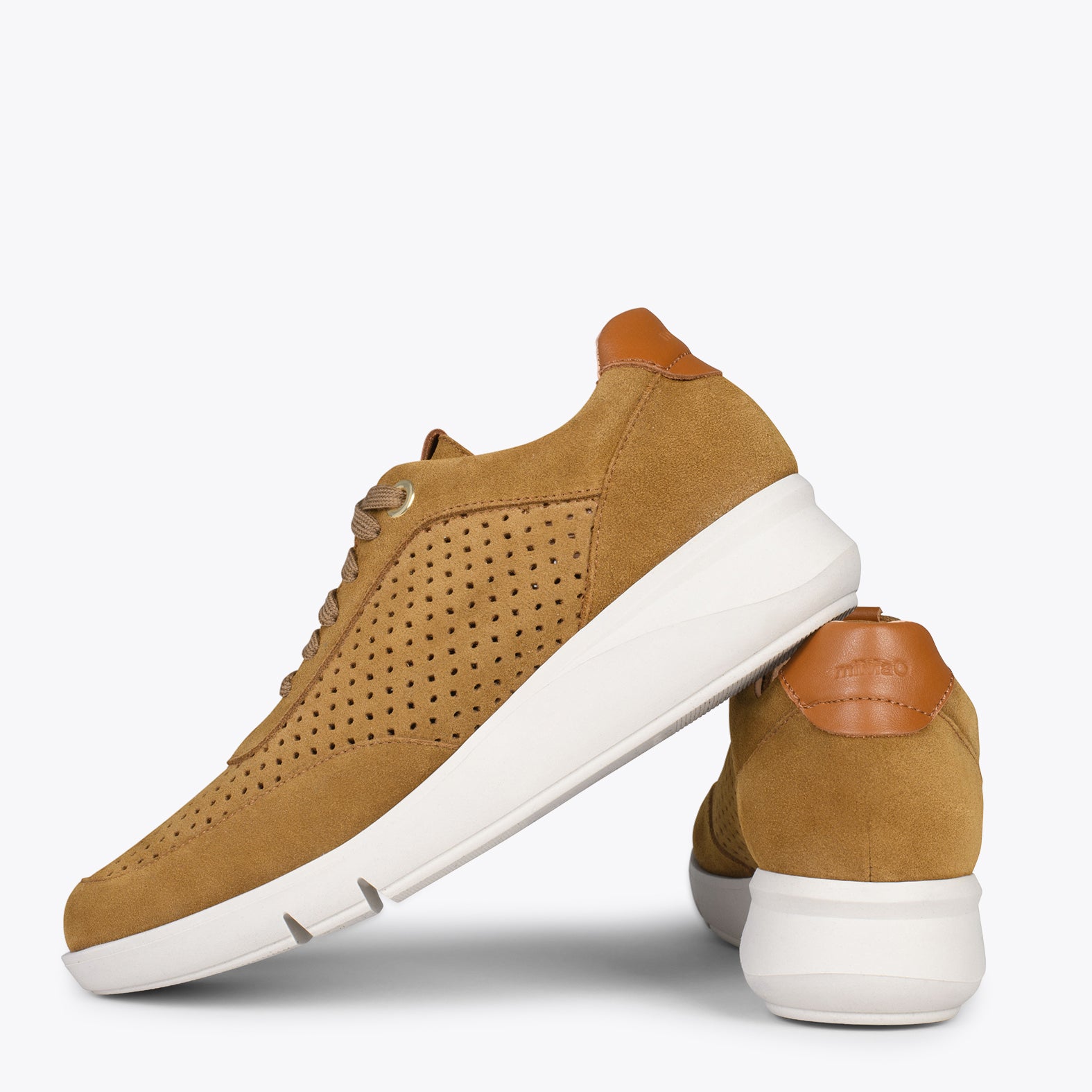 SPORT BLUCHER – CAMEL sneakers with wedge