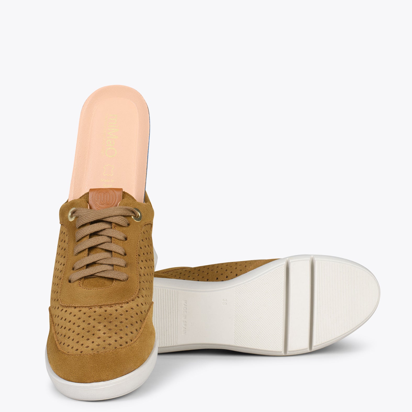 SPORT BLUCHER – CAMEL sneakers with wedge