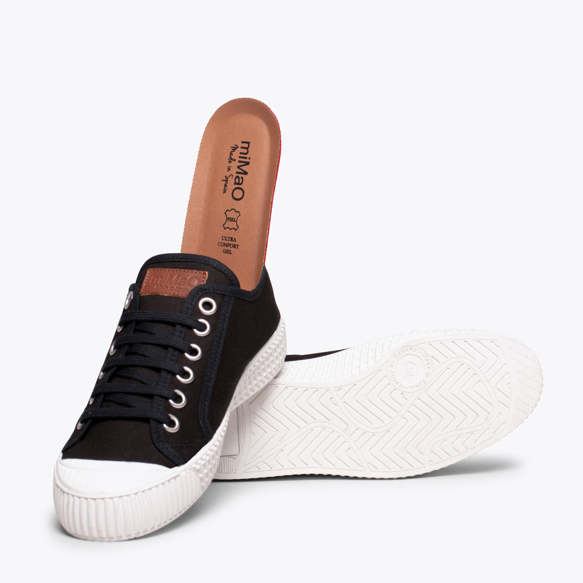 BAMBA – Zapatillas casuals de lona para mujer NEGRO