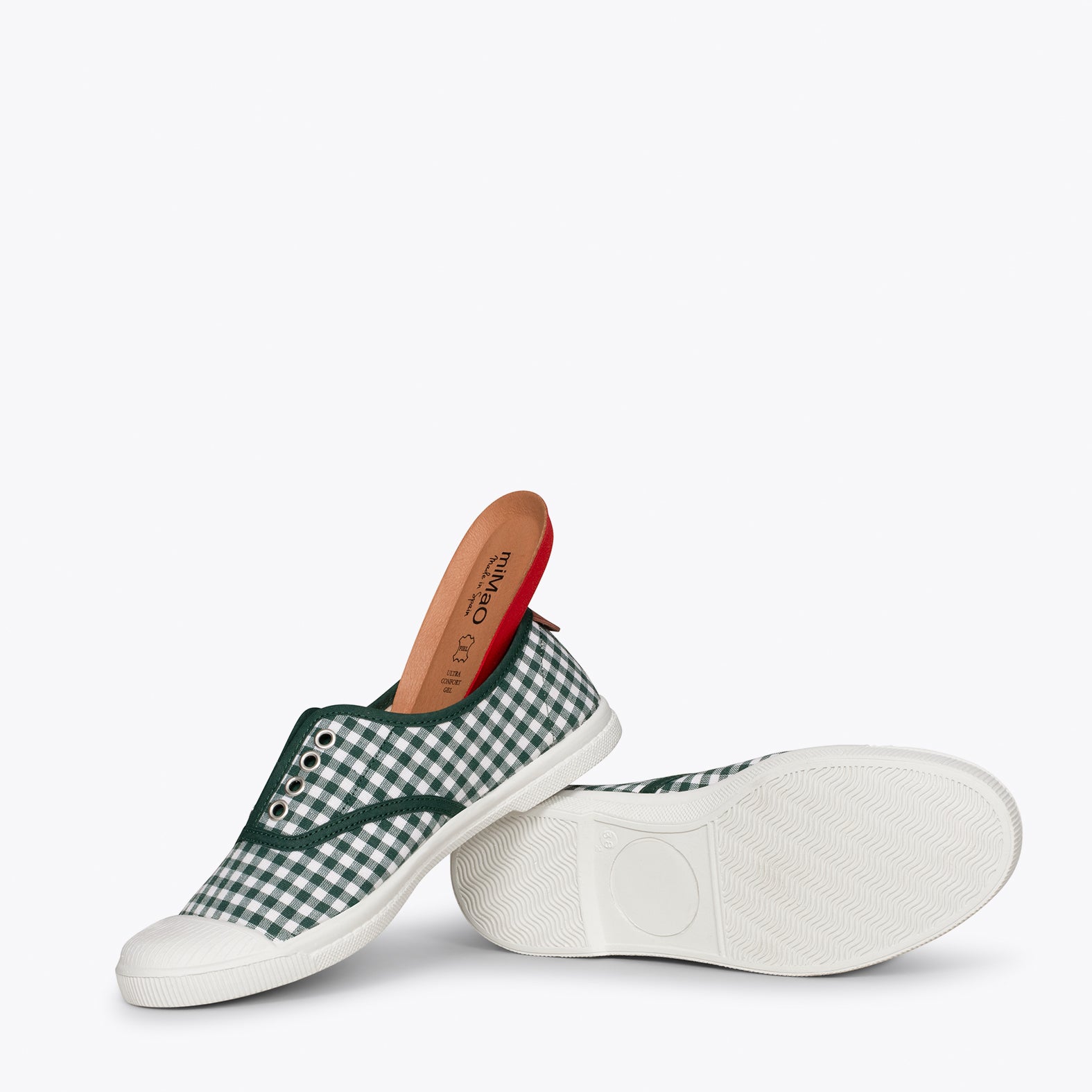 WAY - Zapatillas sin cordones de lona vichy VERDE