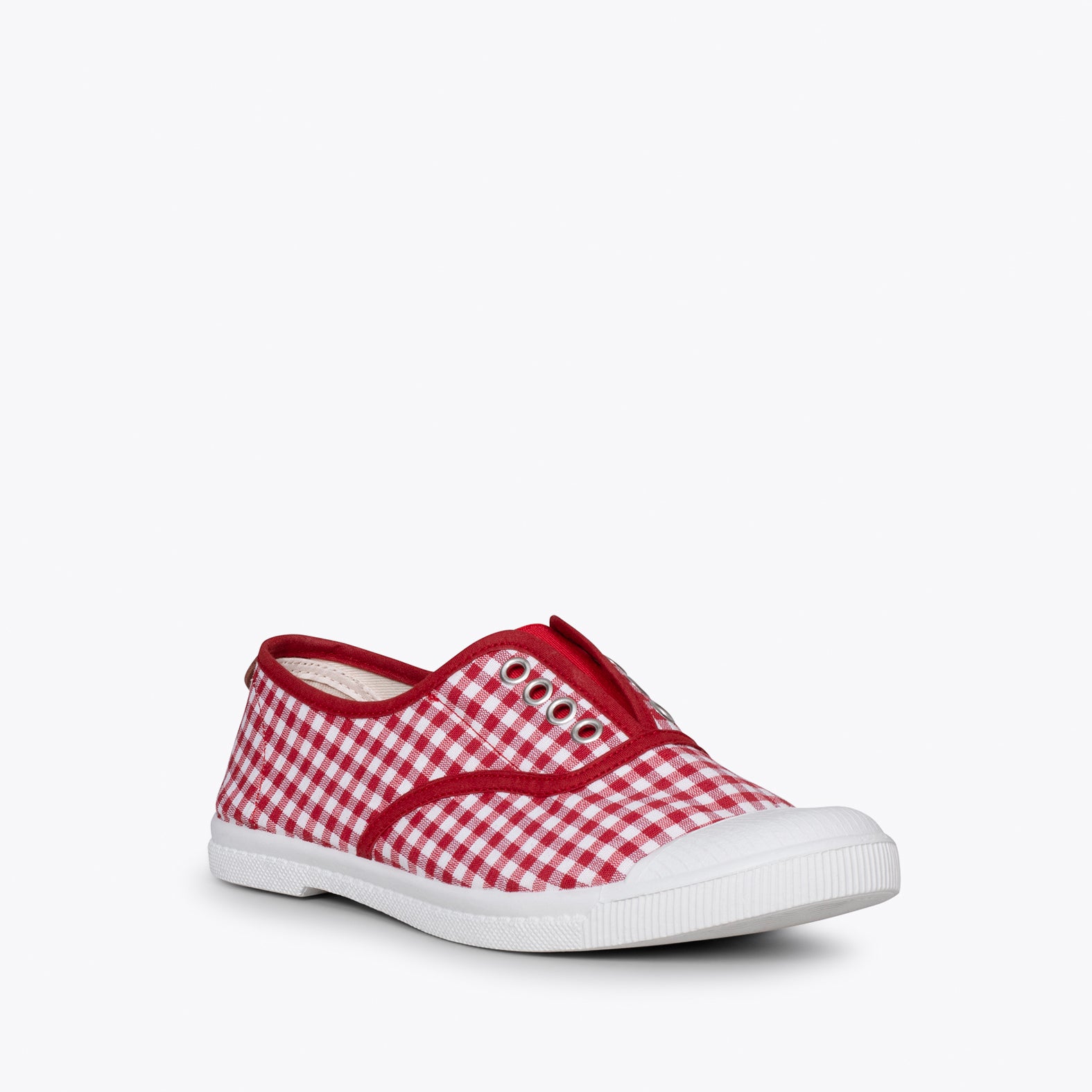 WAY - Zapatillas sin cordones de lona vichy ROJO