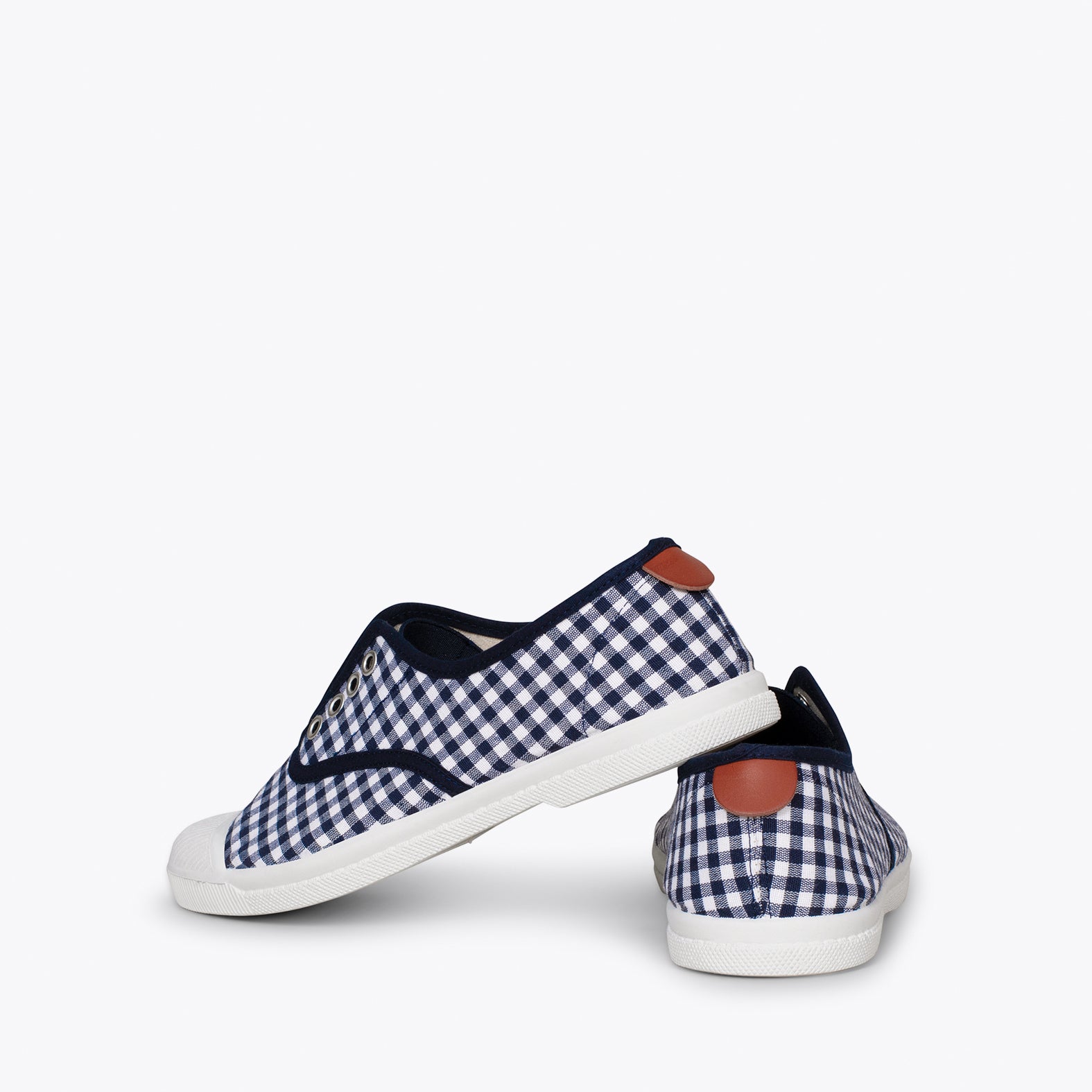 WAY – NAVY VICHY sneakers with elastic