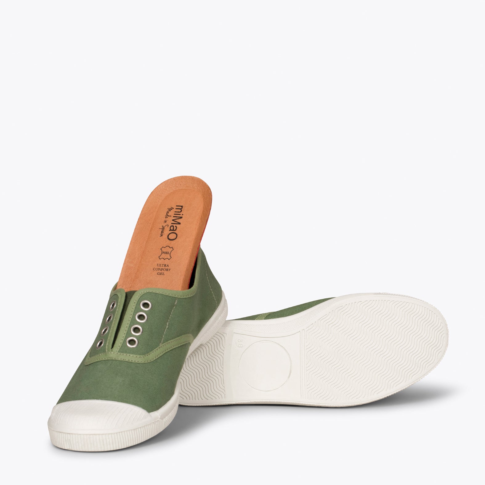 WAY - Zapatillas sin cordones de lona KAKI