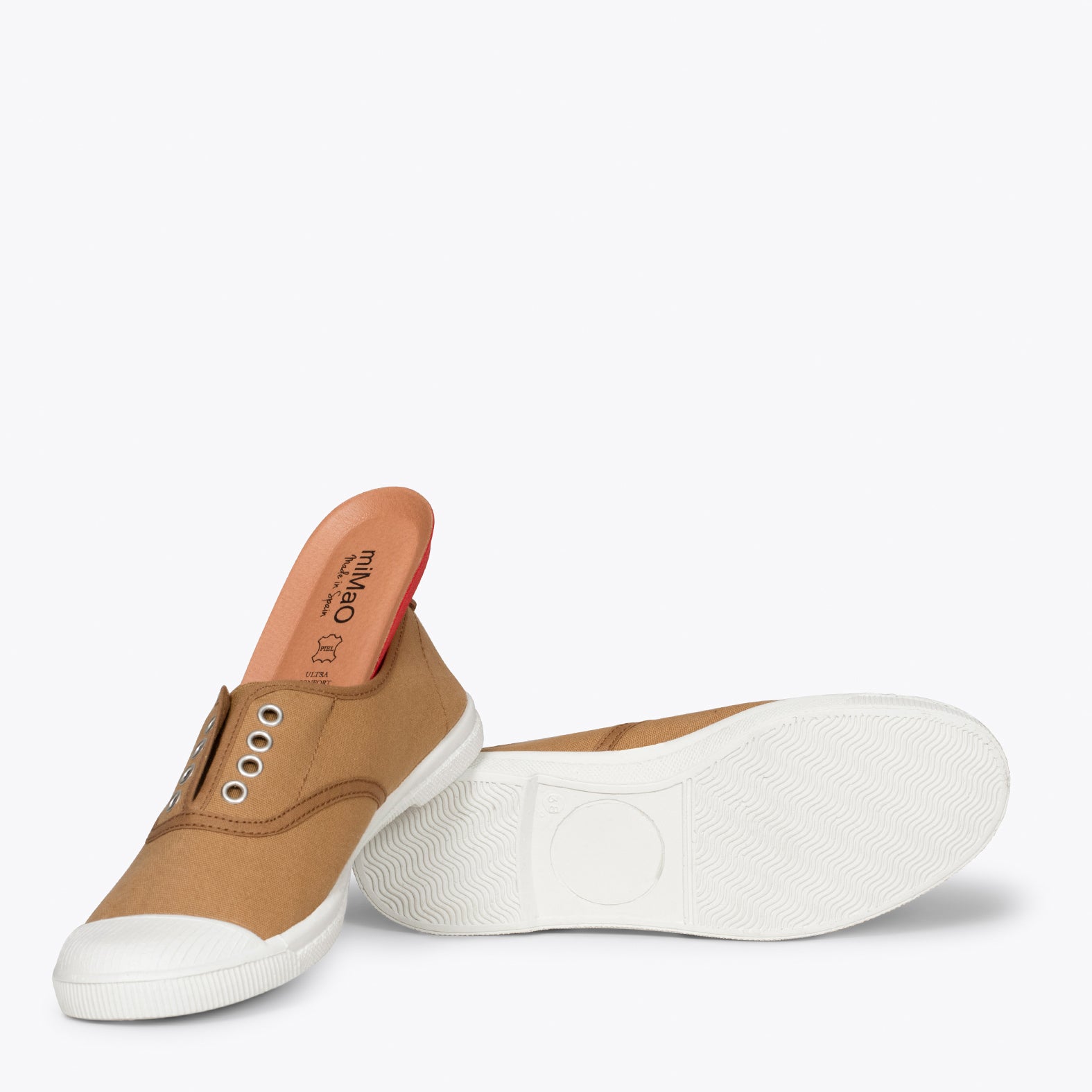 WAY - Zapatillas sin cordones de lona MARRÓN