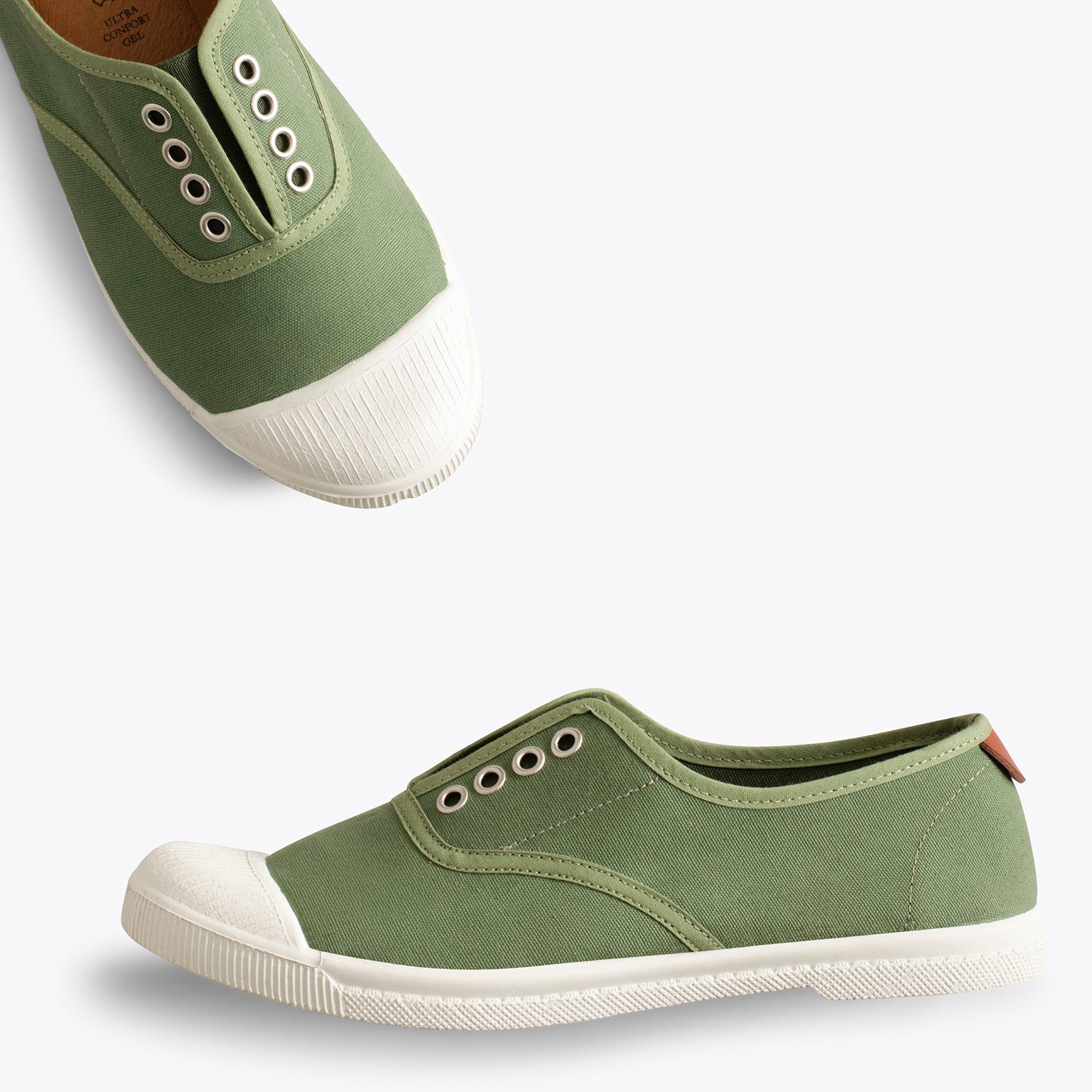 WAY - Zapatillas sin cordones de lona KAKI