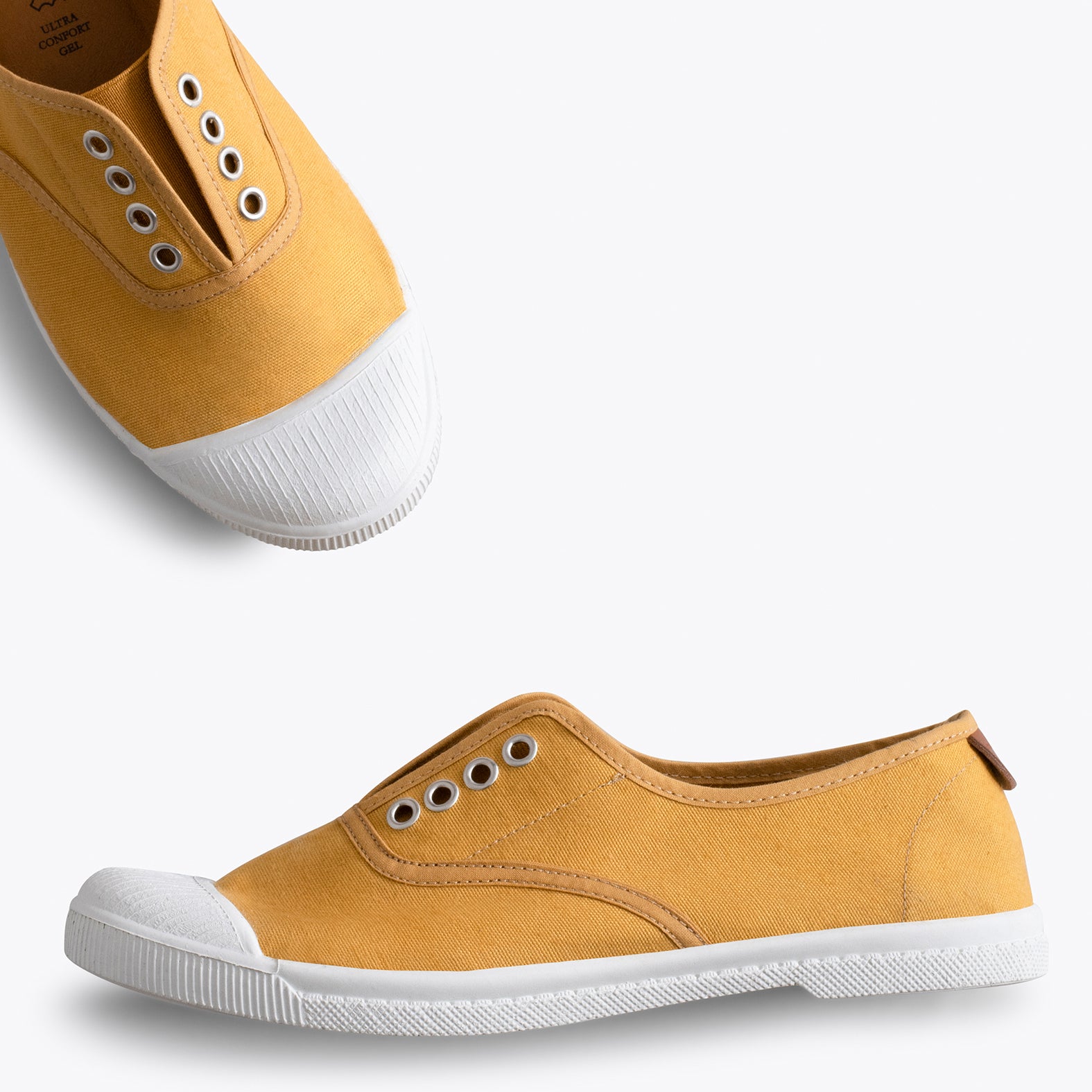 WAY - Zapatillas sin cordones de lona MOSTAZA