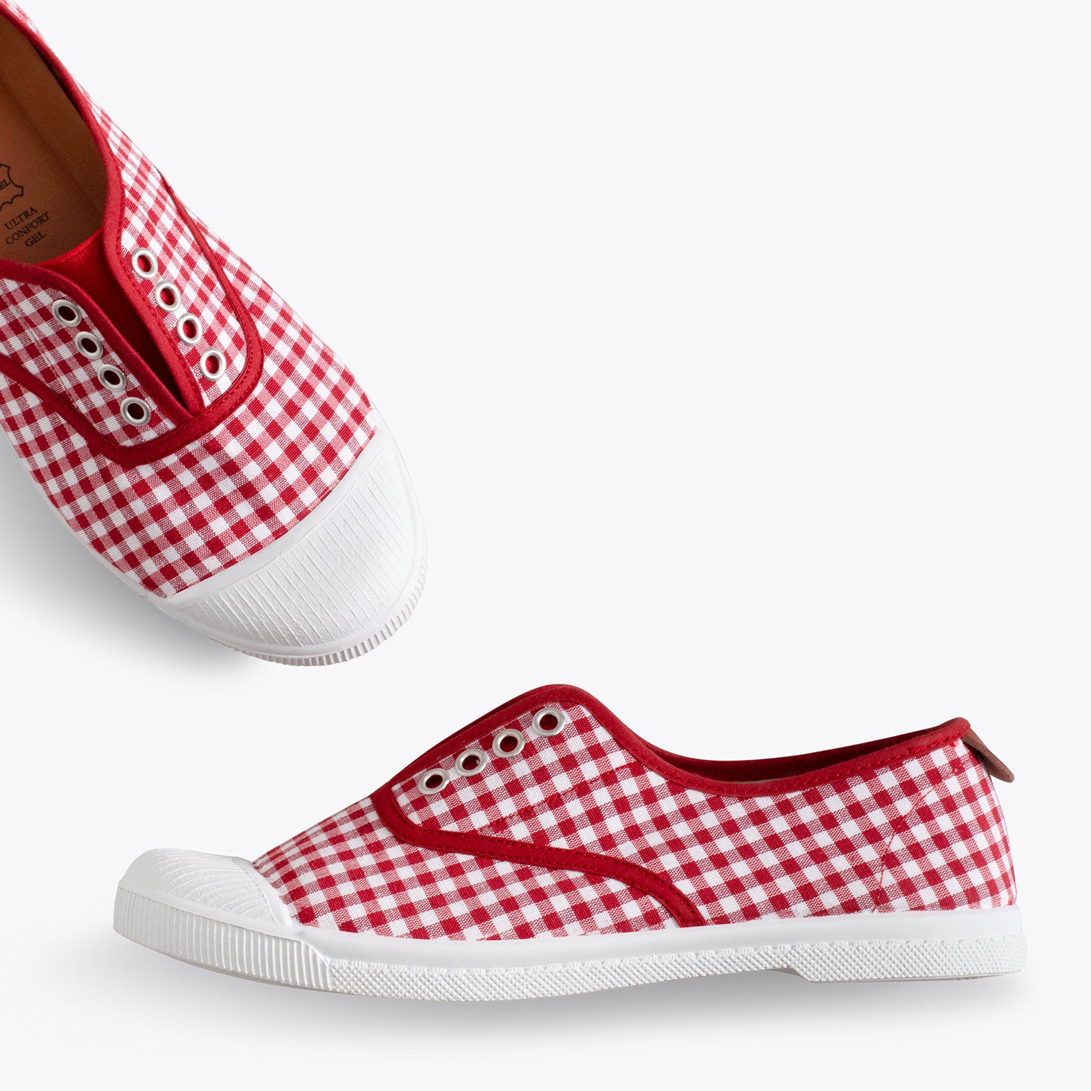 WAY - Zapatillas sin cordones de lona vichy ROJO
