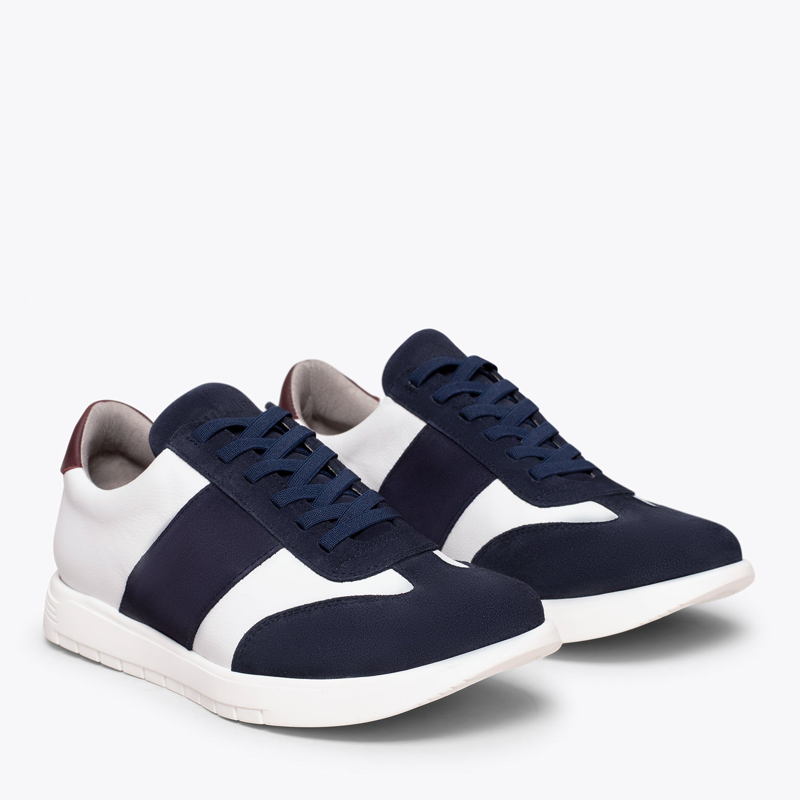 SPORT Deportivo casual MARINO Y BLANCO de piel combinada