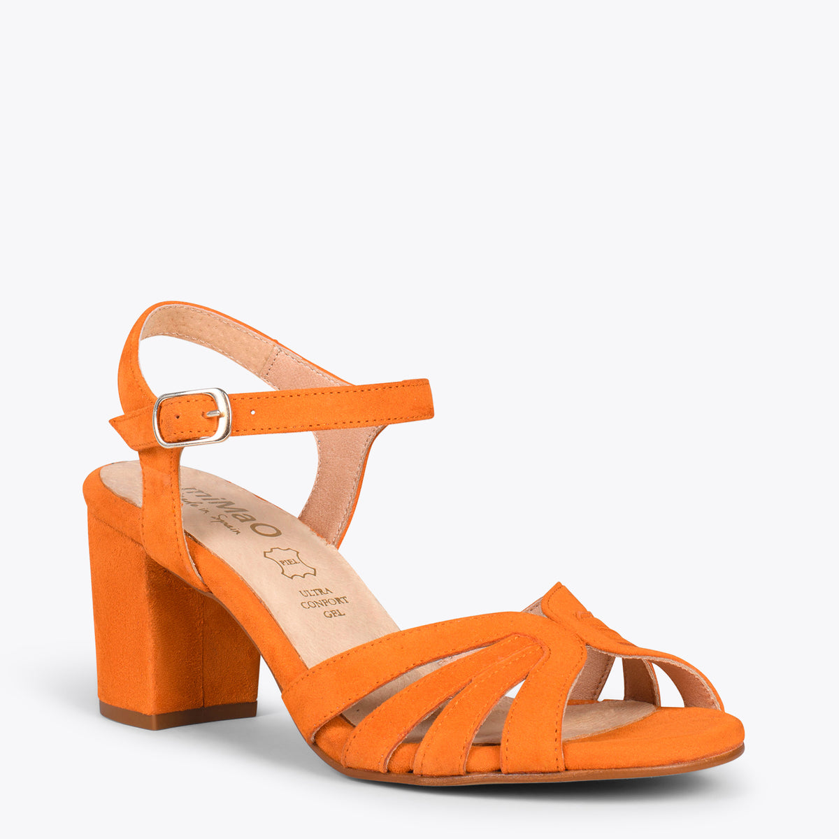 MUSA – Sandales à talon large ORANGE