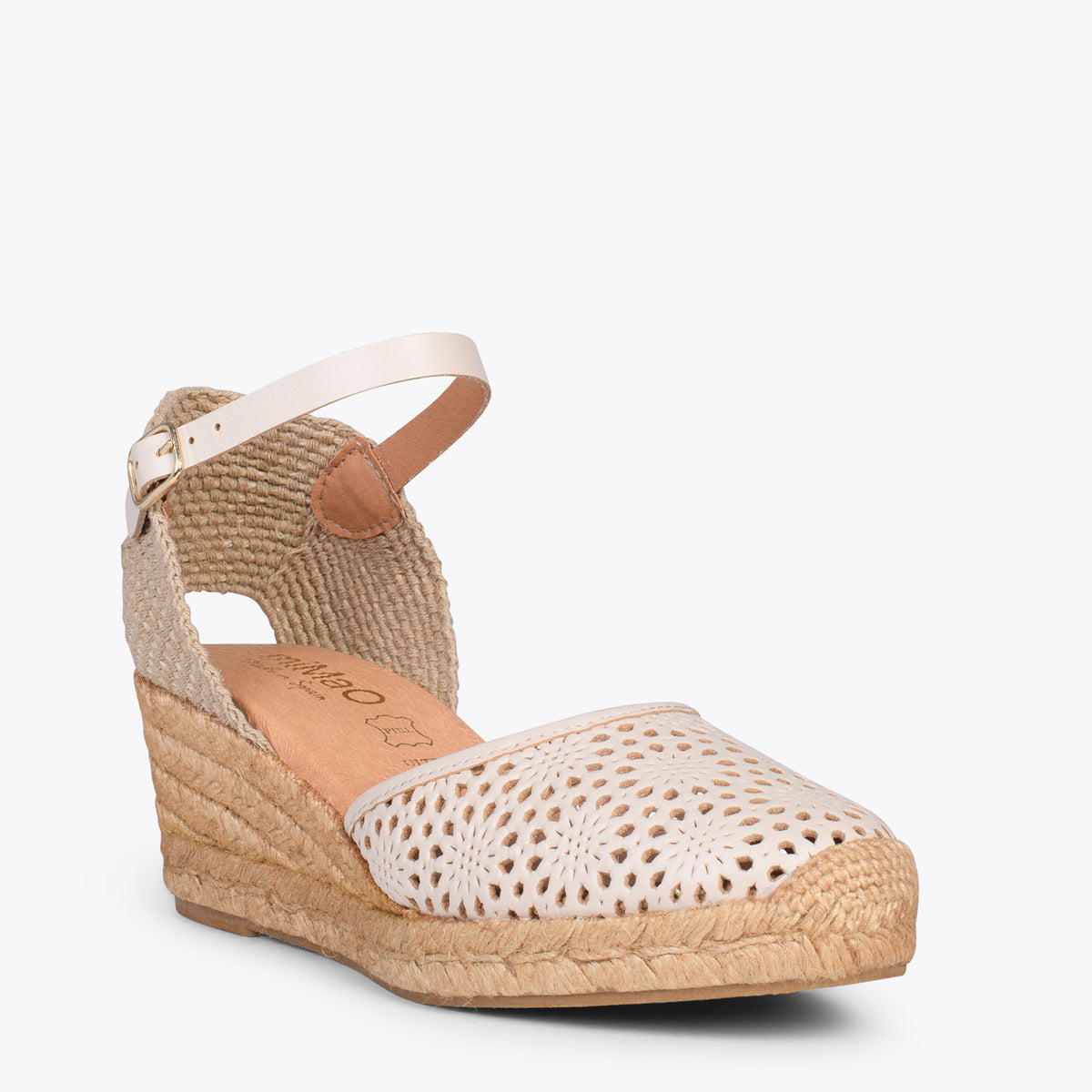 MALDIVAS – BEIGE espadrilles with laser cut nappa leather upper
