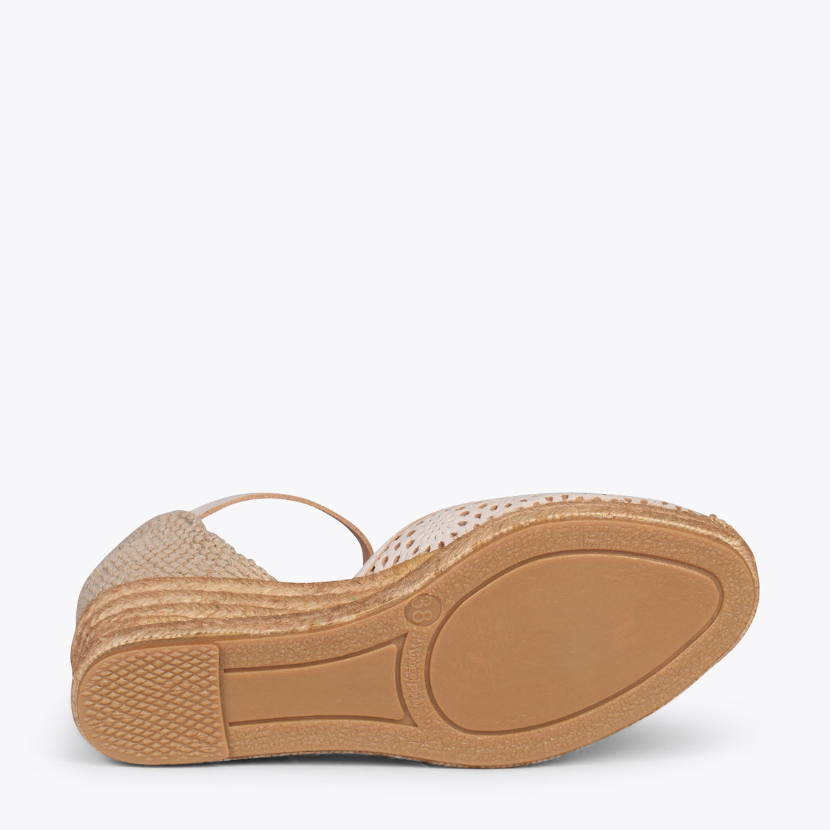 MALDIVAS – Cuñas de esparto con pala de napa BEIGE