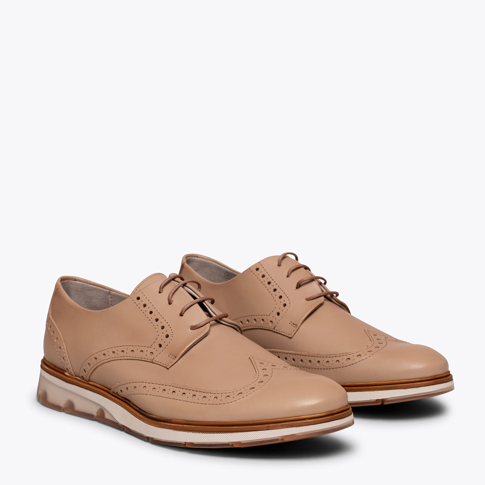 OXFORD - Chaussures à lacets pour homme avec coupe anglaise TAUPE