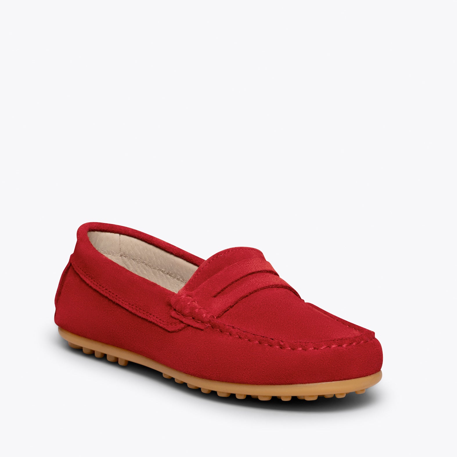 MOCASÍN Mocasines ROJOS para niños de piel