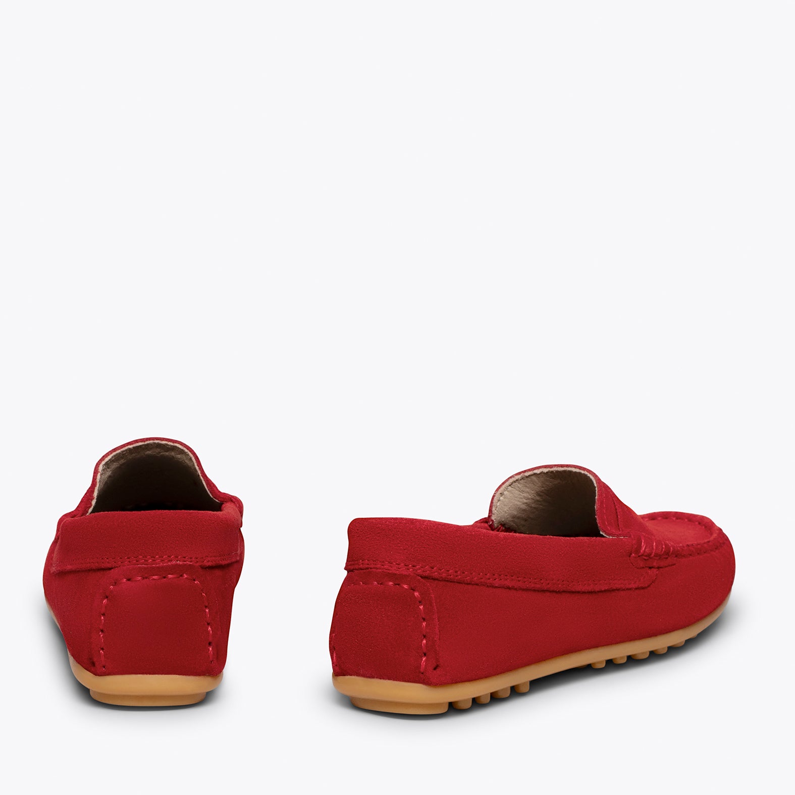 MOCASÍN Mocasines ROJOS para niños de piel