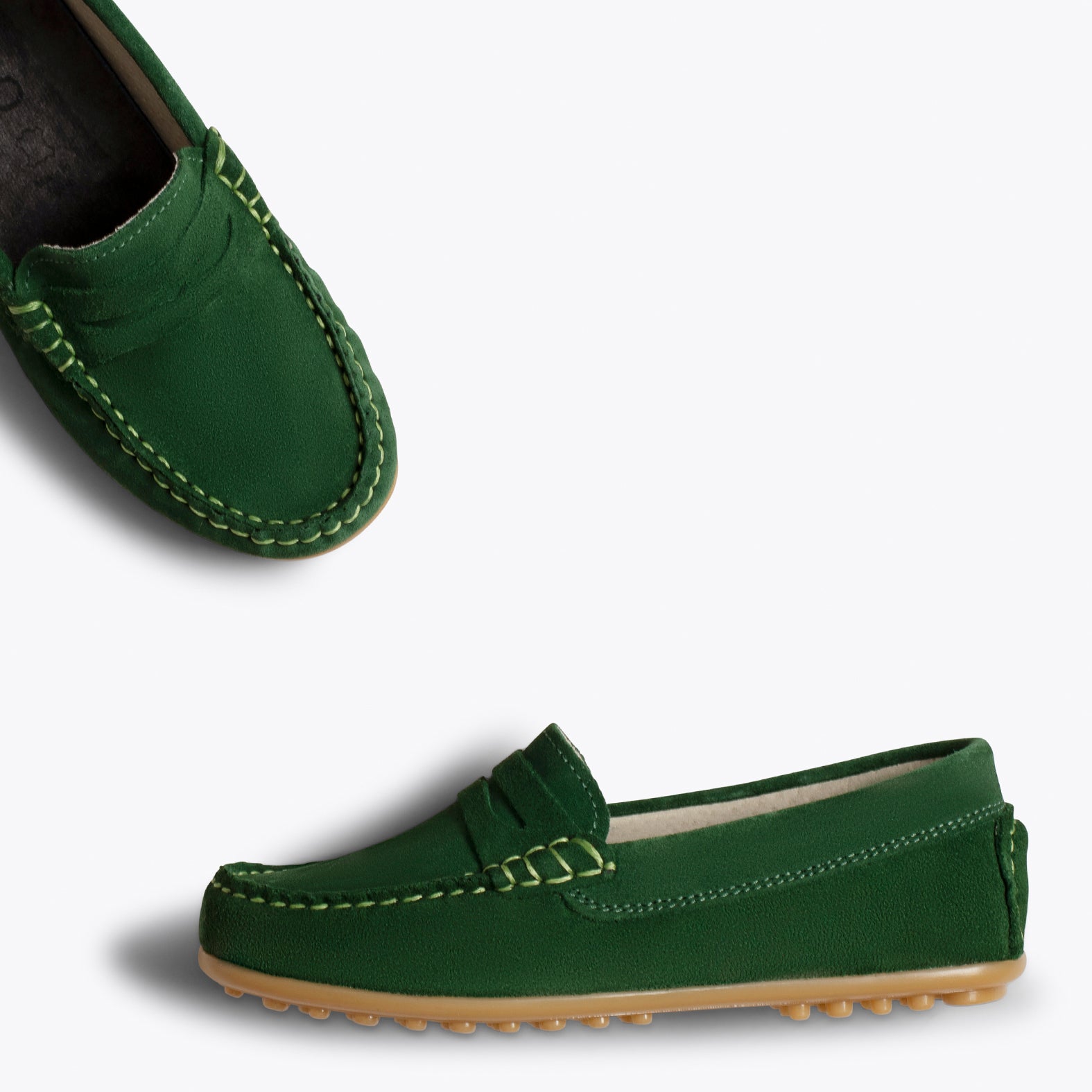 MOCASSIN – GREEN suede moccasin for kids