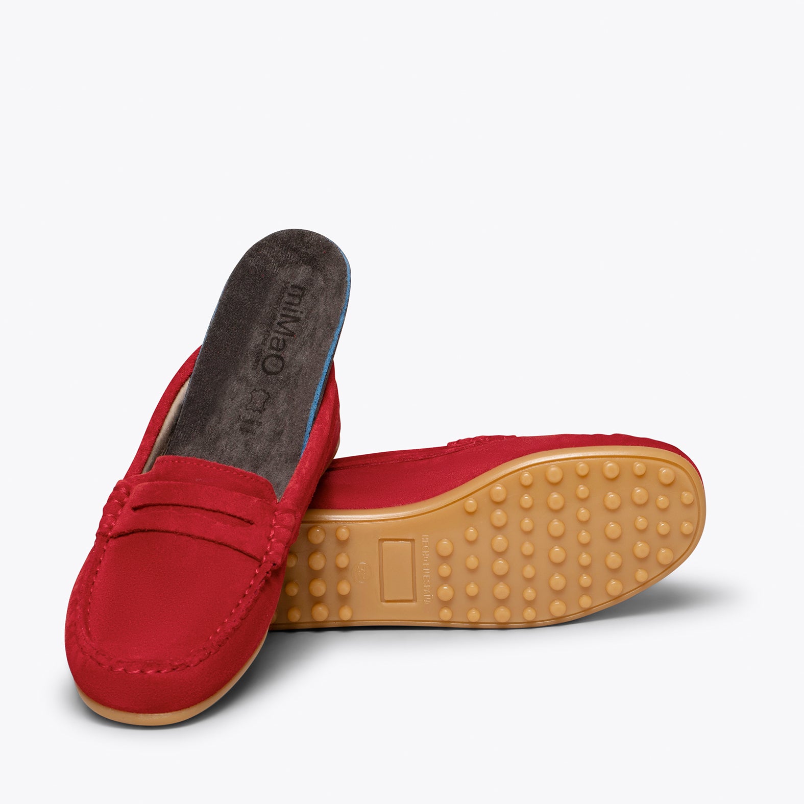 MOCASÍN Mocasines ROJOS para niños de piel