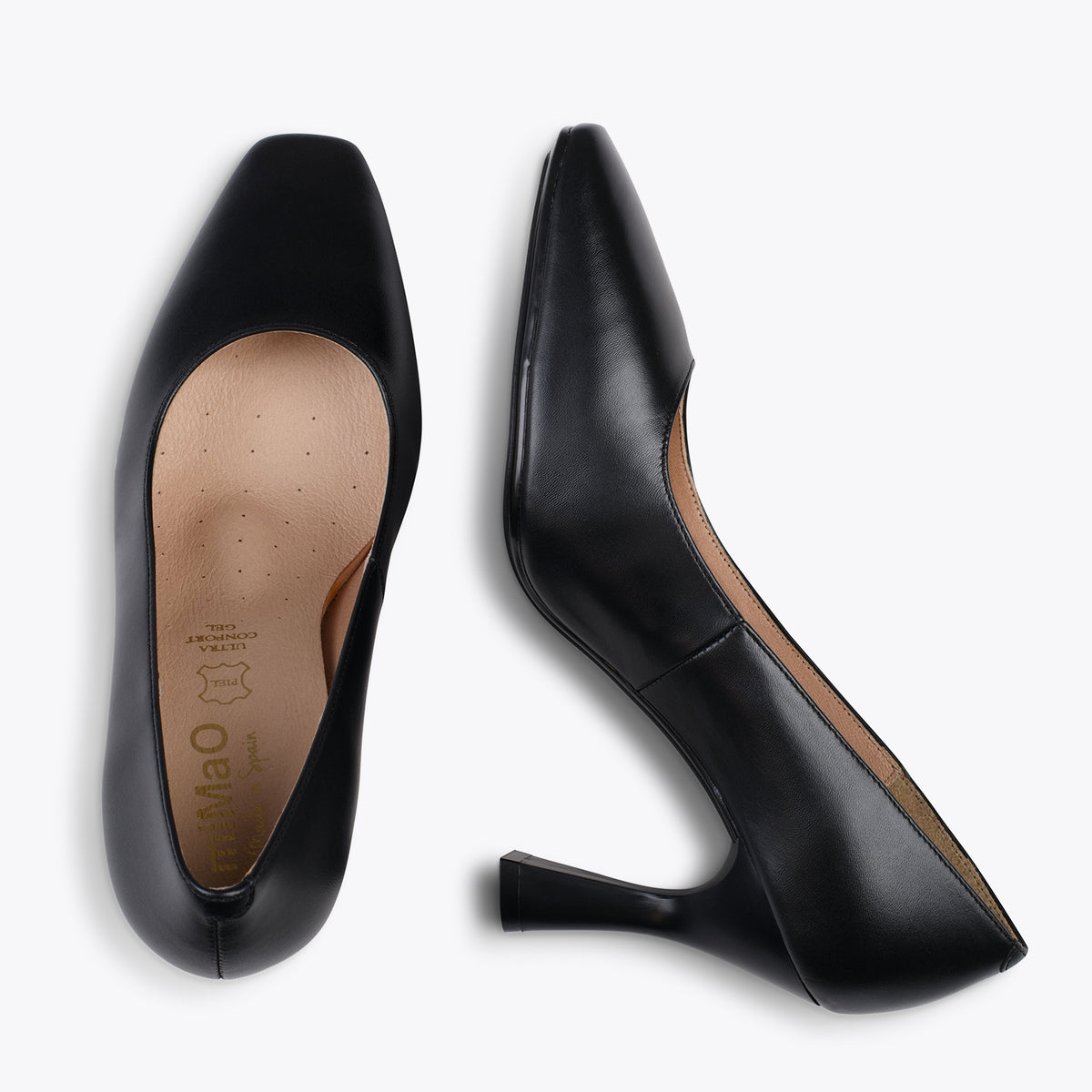 URBAN GLAM CUADRADO – Zapatos de tacón de campana NEGRO