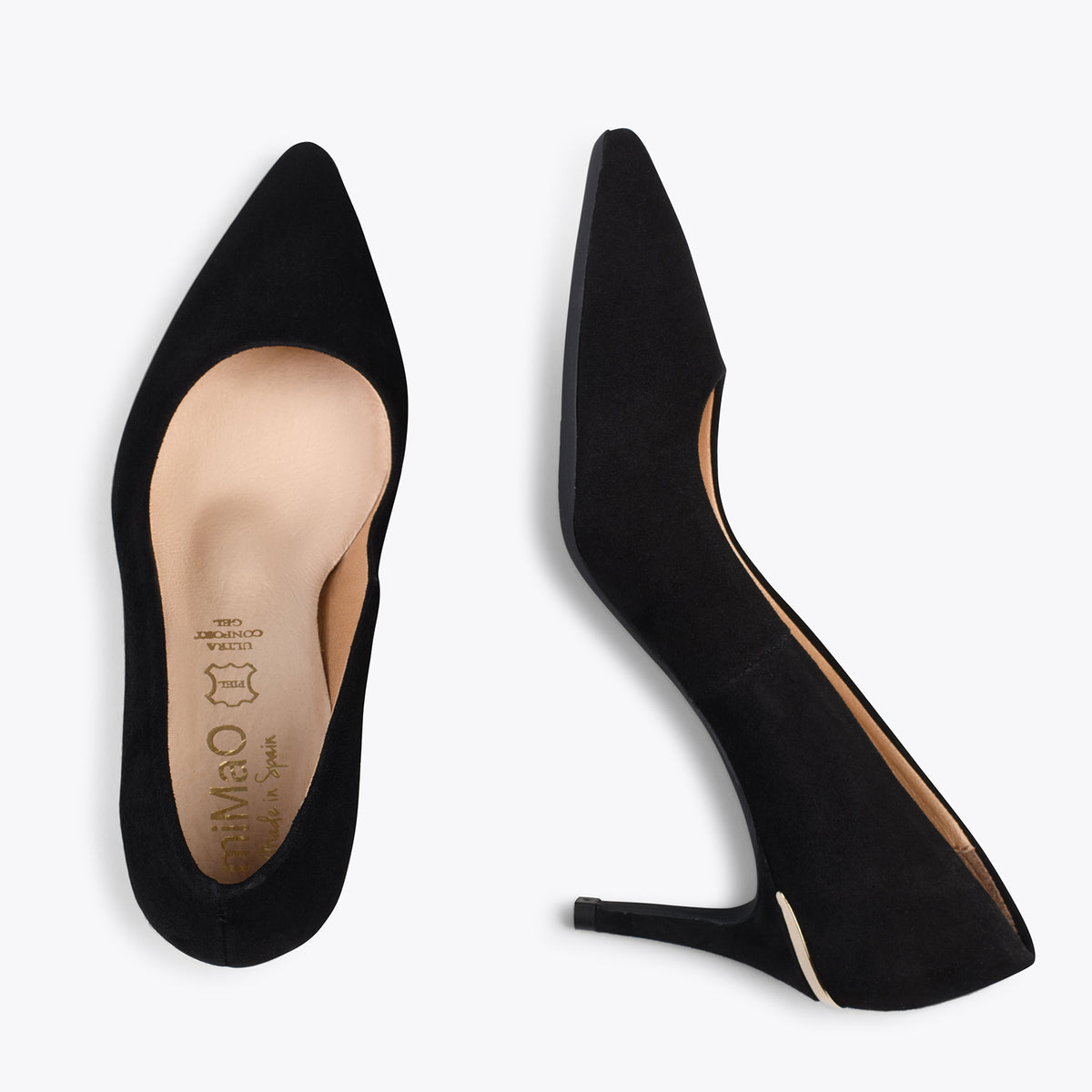 STILETTO MIDNIGHT – Zapatos de tacón de aguja con adorno metalizado NEGRO